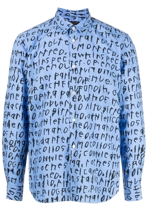 Comme des Garçons Homme Plus text-print classic-collar shirt - Blue
