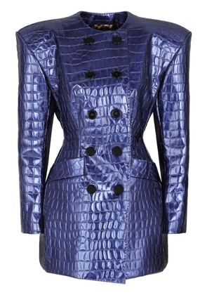 Dolce & Gabbana croc-effect jacket - Blue