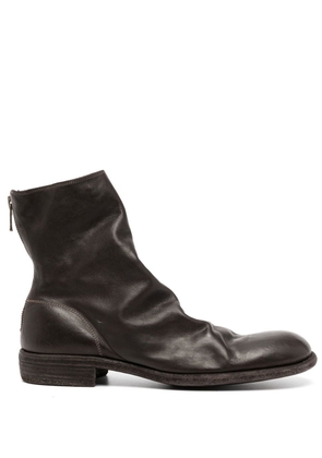 Guidi rear zip-fastening ankle boots - Brown