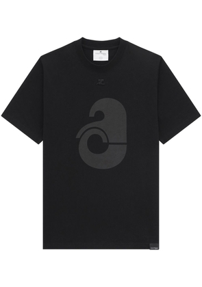 Courrèges logo-print cotton T-shirt - Black