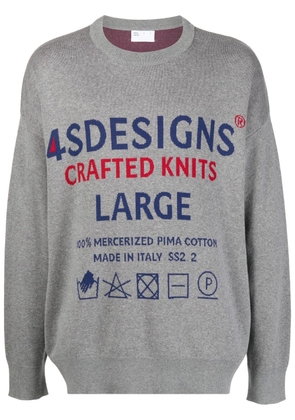 4SDESIGNS logo-print sweatshirt - Grey