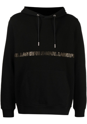 Karl Lagerfeld logo-print long-sleeve hoodie - Black