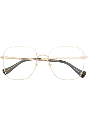 Gucci Eyewear metallic oversized-frame glasses - Gold