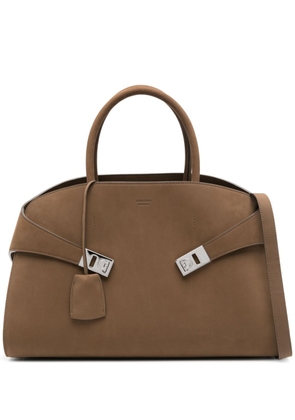 Ferragamo medium Hug nubuck leather bag - Brown