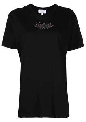 Collina Strada rhinestone-embellished organic cotton T-shirt - Black