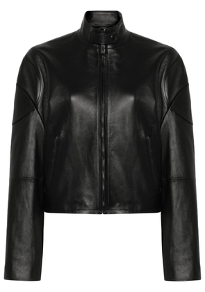 Acne Studios logo-embossed leather jacket - Black
