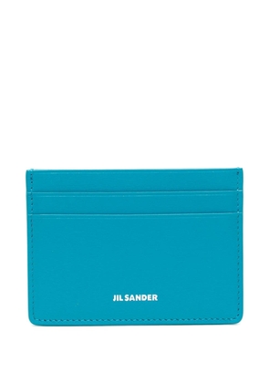 Jil Sander logo-print leather cardholder - Blue