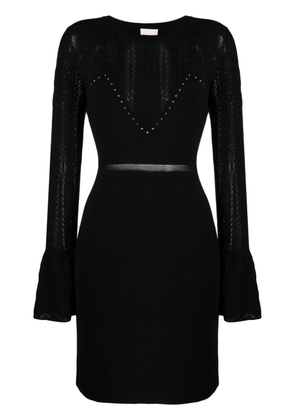 LIU JO panelled-lace knitted minidress - Black