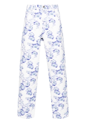 MARANT floral-print wide-leg jeans - White