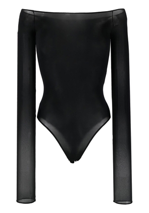 MM6 Maison Margiela off-shoulder sheer bodysuit - Black