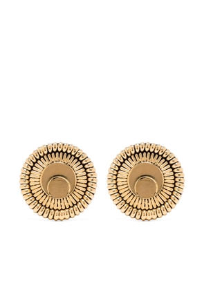 Marine Serre Regenerated Buttons stud earrings - Gold