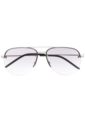 Saint Laurent Eyewear rimless pilot-frame sunglasses - Silver