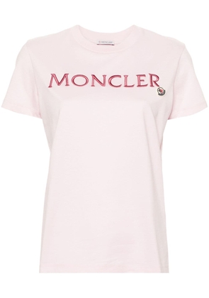 Moncler logo-embossed cotton T-shirt - Pink