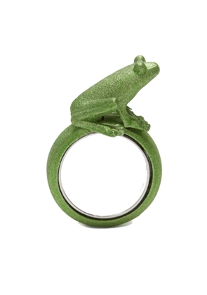 JW Anderson Frog textured-finish ring - Green