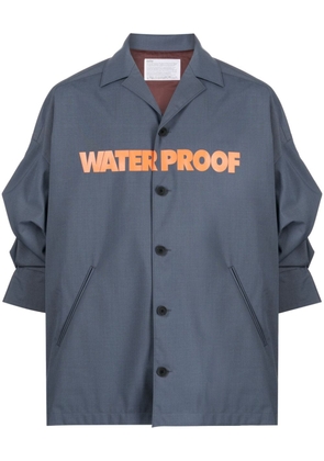 Kolor text-print waterproof shirt jacket - Blue