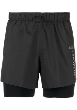 Zegna logo-print running-shorts - Black