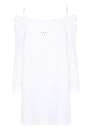 Ermanno Scervino off-shoulder lace minidress - White