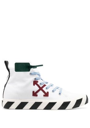 Off-White logo-embroidered hi-top sneakers - WHITE RED