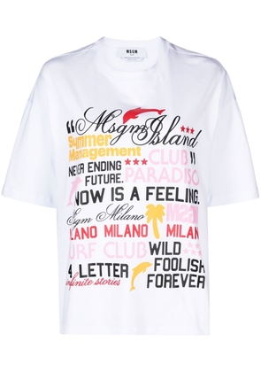 MSGM graphic-print cotton T-Shirt - White