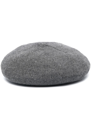 Moschino logo-print knit beret - Grey
