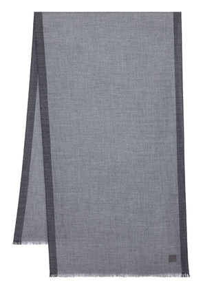Ferragamo silk and cashmere fringed scarf - Grey