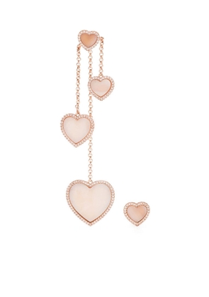 APM Monaco asymmetric heart-shaped embellished earrings - Pink