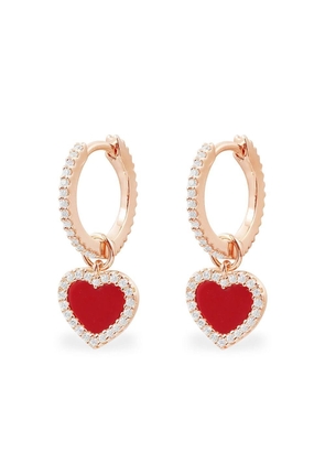 APM Monaco heart-charm small hoop earrings - Pink