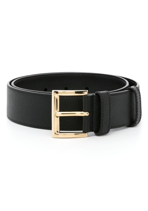 Prada logo-plaque leather belt - Black