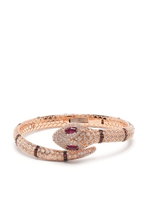 APM Monaco embellished serpent wrap cuff - Pink