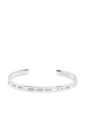 APM Monaco Morse Code love open cuff bracelet - Silver