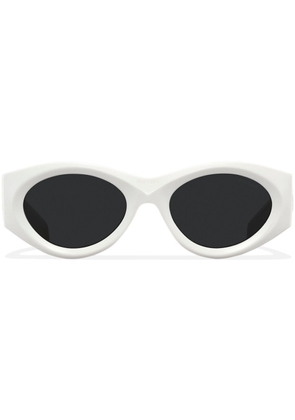 Prada Eyewear triangle logo oval-frame sunglasses - White