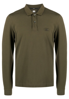 C.P. Company piqué logo-patch polo shirt - Green
