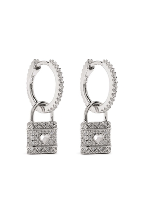 APM Monaco heart-padlock hoop earrings - Silver