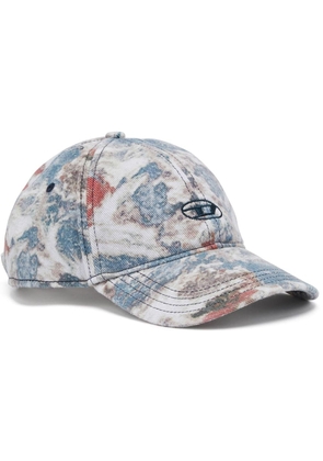 Diesel camouflage-print baseball cap - Blue