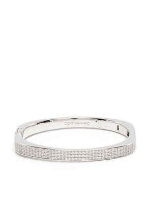 APM Monaco polished-finish pavé bracelet - Silver