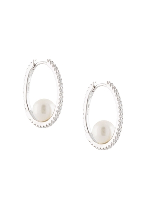 APM Monaco Maltese embellished hoop earrings - Silver