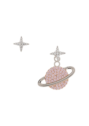 APM Monaco Wonderland Planet asymmetric stud earrings - Pink