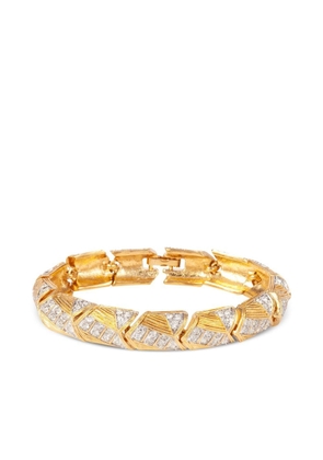 Susan Caplan Vintage 1990s crystal-embellished cuff bracelet - Gold