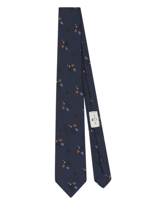 ETRO floral-jacquard silk tie - Blue