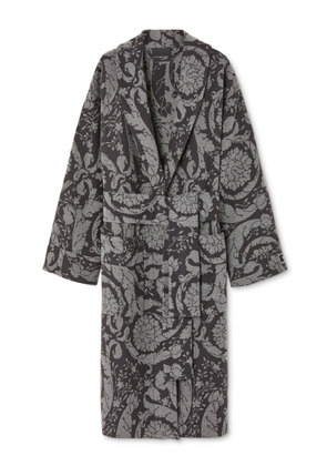 Versace Barocco-print cashmere robe - Grey