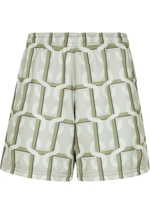 STADIUM GOODS® Mono-print 'Olive' mesh shorts - Green