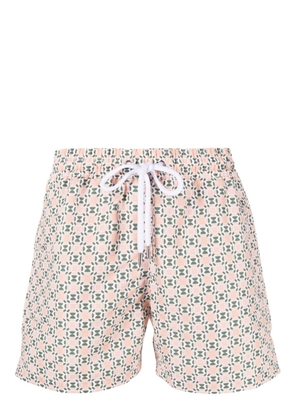Frescobol Carioca geometric-print swim shorts - Orange