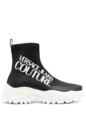Versace Jeans Couture logo-print sock-style sneakers - Black