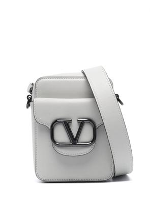 Valentino Garavani VLogo leather messenger bag - Grey