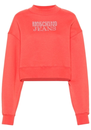 MOSCHINO JEANS rhinestone-embellished sweatshirt - Red