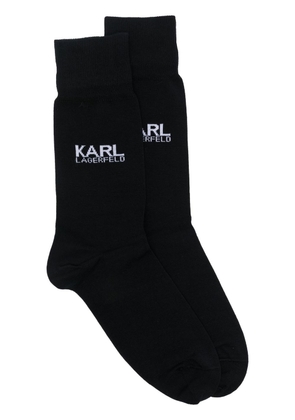Karl Lagerfeld logo intarsia ankle socks - Black