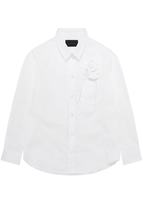 Simone Rocha floral appliqué long-sleeve shirt - White