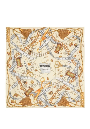 Moschino graphic-print silk scarf - Neutrals