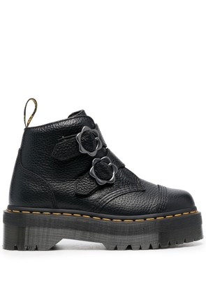 Dr. Martens flower-buckle platform ankle boots - Black