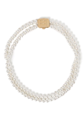 Miu Miu double-strand faux-pearl choker - White
